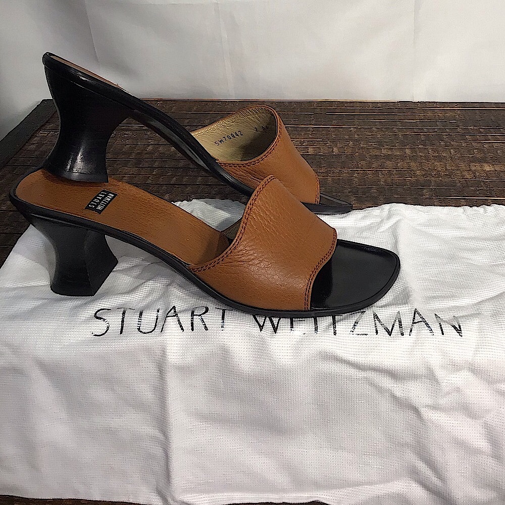 Stuart Weitzman Brown Leather Heels sz 7